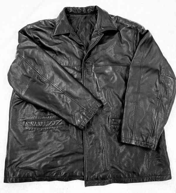 Panská černá kožená bunda 