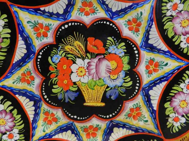 Krásný starý bohatě malovaný Talíř Klenčí  - foto 4