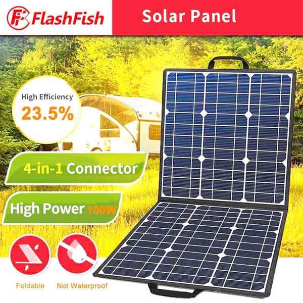 Flashfish SP18V 100W Přenosný Solární Panel 4 v 1 - foto 4