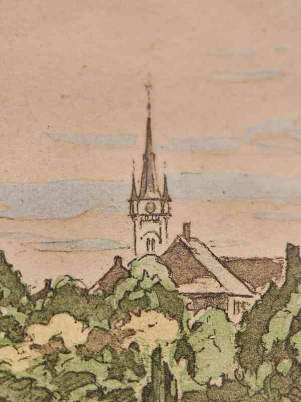 Jan C. Vondrouš (1884–1970): Čáslav, 1948, grafika na papíře - foto 4