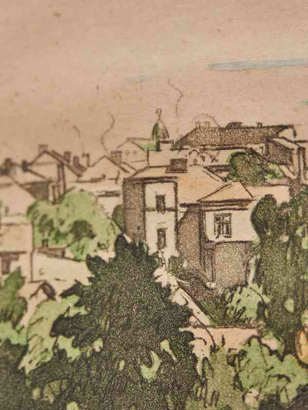 Jan C. Vondrouš (1884–1970): Čáslav, 1948, grafika na papíře - foto 5