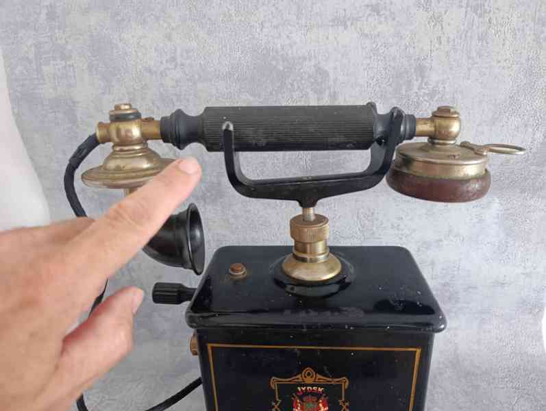 Velmi starý dánský stolní telefon JYDSK Telefon na díly - foto 2