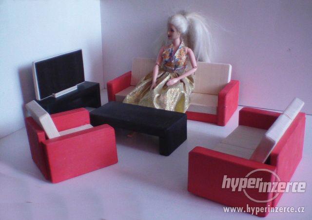 Dřevěný nábytek pro panenky obývák - foto 1