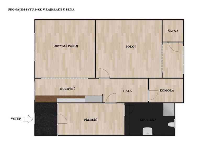 NABÍDKA PRONÁJMU LUXUSNÍHO, PROSTORNÉHO BYTU 2+KK V RAJHRADĚ - foto 19
