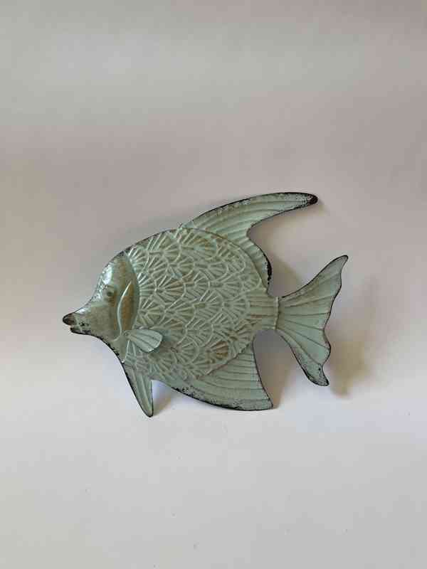 Modrá ryba - kovová nástěnná dekorace - foto 1