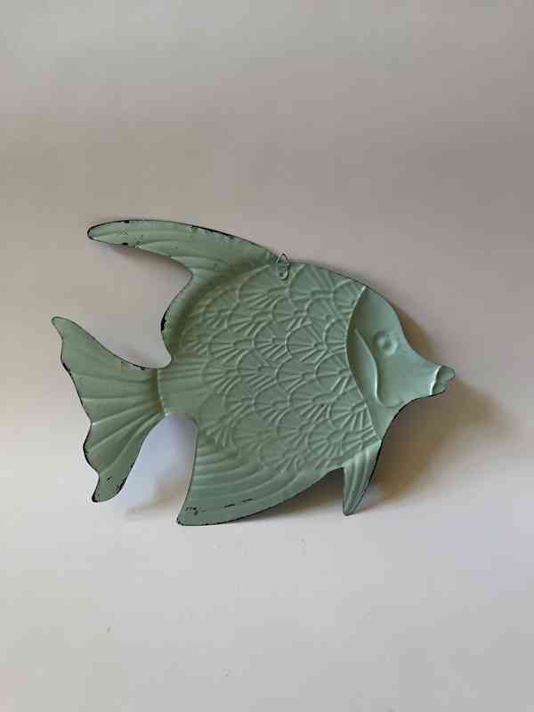 Modrá ryba - kovová nástěnná dekorace - foto 2