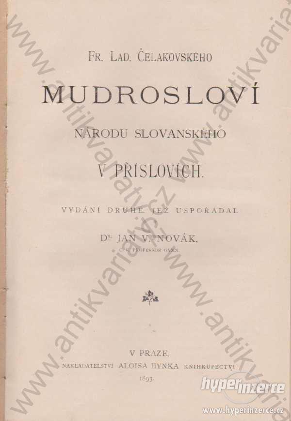 Mudrosloví národu slovanského ve příslovích 1893 - foto 1