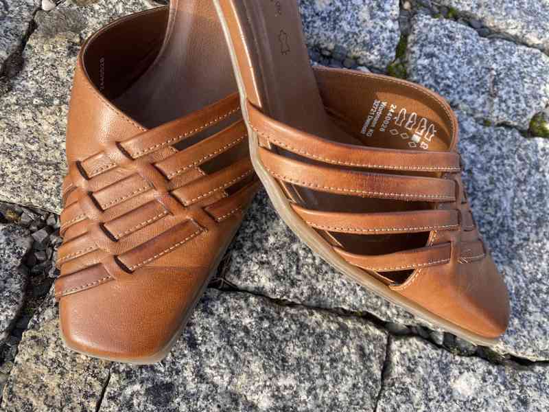 Dámské kožené elegantní sandály, Tamaris, 38 - foto 6