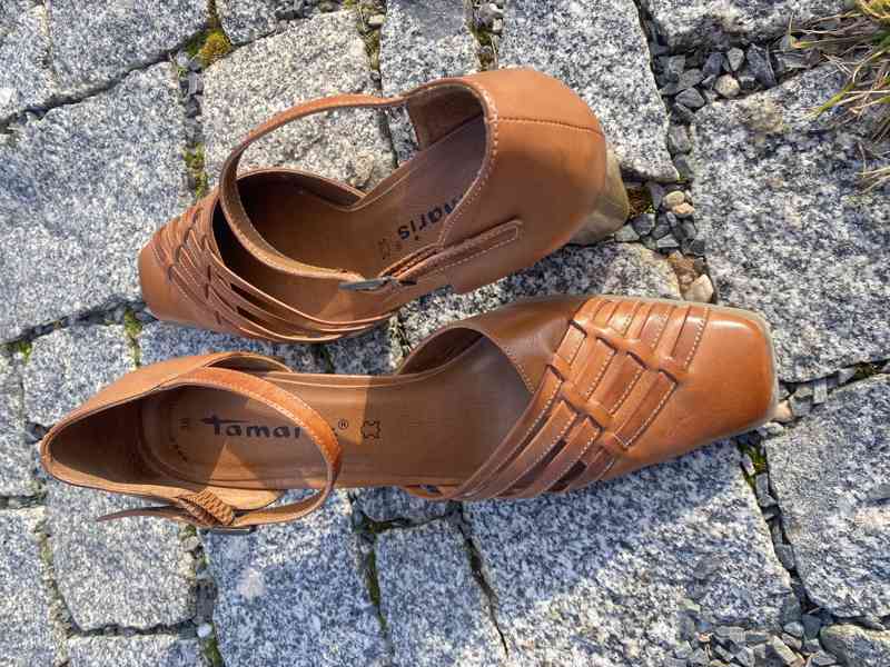 Dámské kožené elegantní sandály, Tamaris, 38 - foto 2