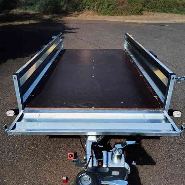 1300Kg Nový brzděný  vozík/plato 2,65x1,30 svařovaný rám,DPH - foto 10