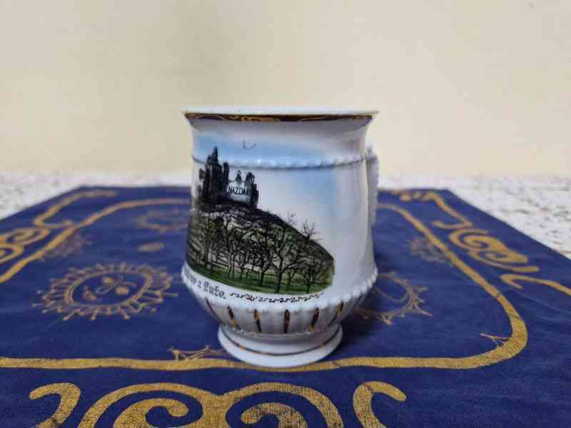 Sbírkový starý Hrnek Mušlák Pozdrav z Luže místopis - foto 3