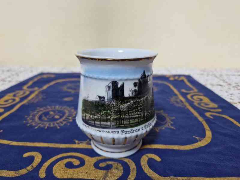 Sbírkový starý Hrnek Mušlák Pozdrav z Luže místopis - foto 5