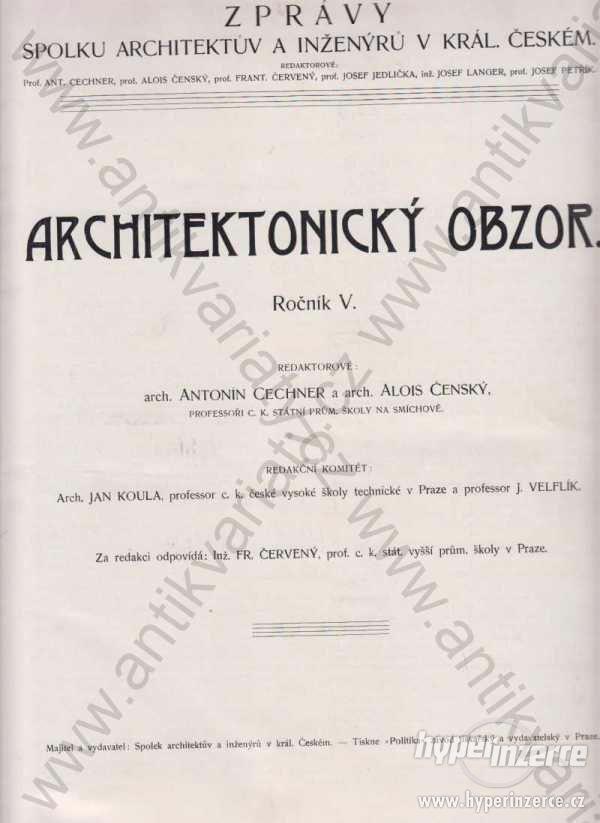 Architektonický obzor A.Cechner, A.Čenský 1906 - 7 - foto 1