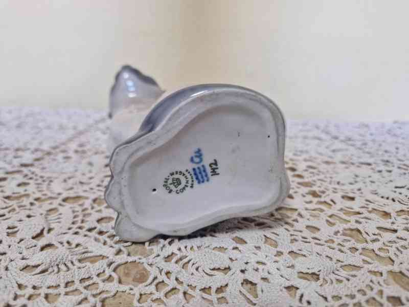 Porcelánová Plastika sedící Kočka Kocour Kodaň Copenhagen - foto 7