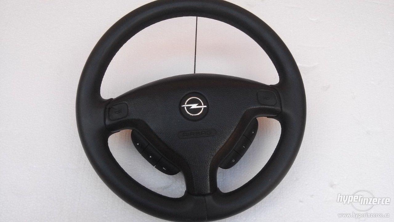 Opel Astra G - multifunkční kožený volant + airbag - foto 1