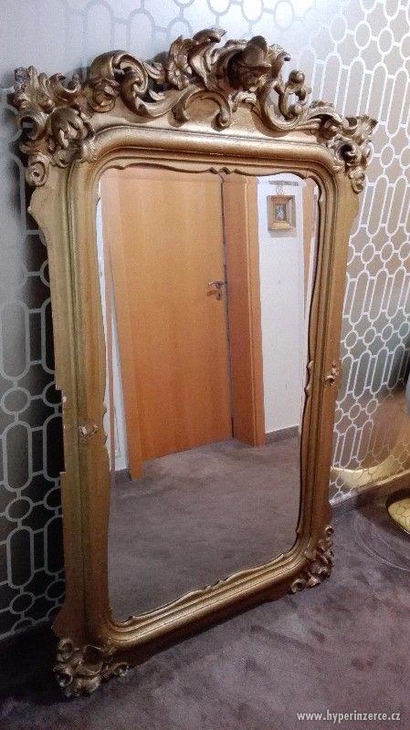 Velké starožitné zrcadlo - zlacené - foto 1