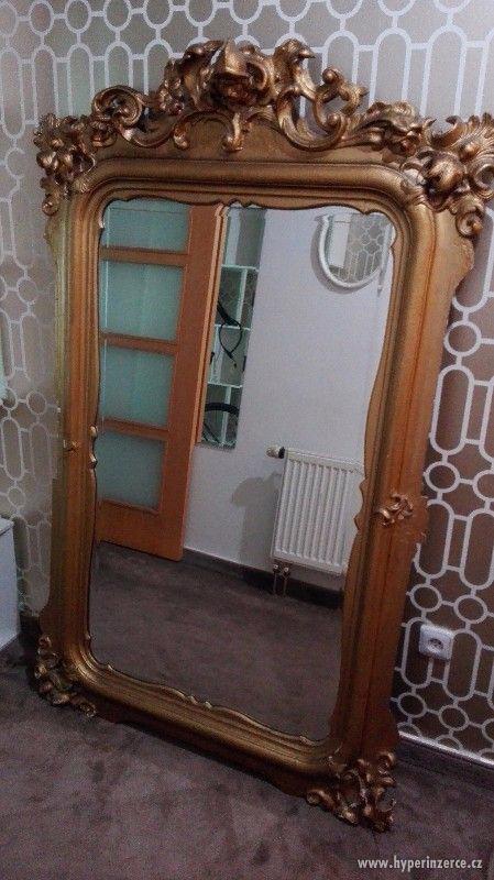 Velké starožitné zrcadlo - zlacené - foto 4