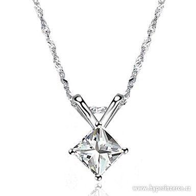 Poplatinovaný náhrdelník s krystalem - foto 1