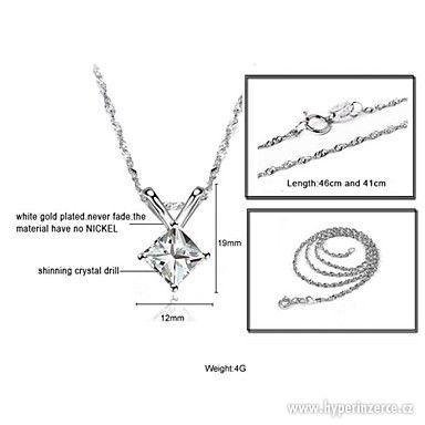 Poplatinovaný náhrdelník s krystalem - foto 2
