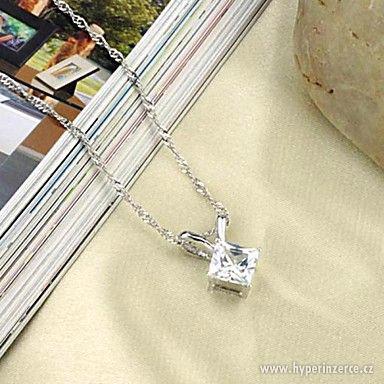 Poplatinovaný náhrdelník s krystalem - foto 4