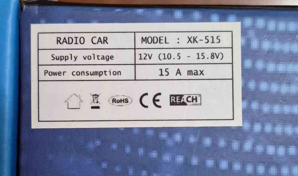 Auto radio dotykové XK 515 Prodám - foto 8