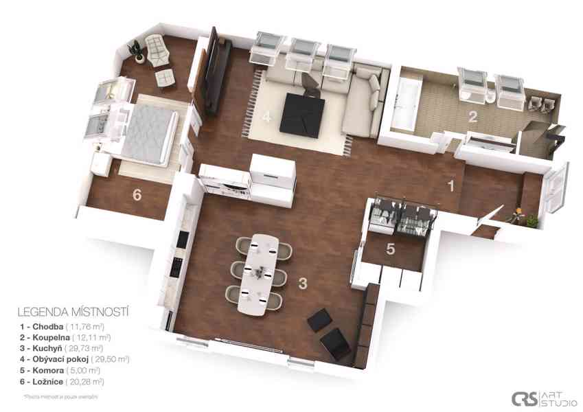 Pronájem nadstandardního bytu 2+kk  - foto 3