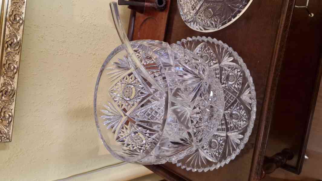 Broušený skleněný servis křišťál-souprava "Bowle" - foto 7