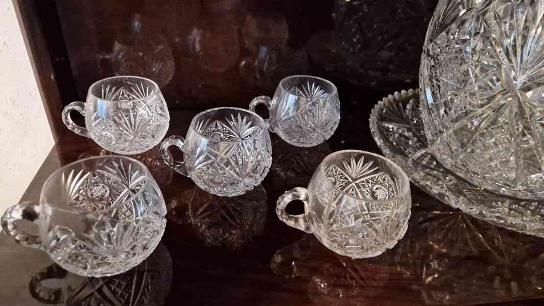 Broušený skleněný servis křišťál-souprava "Bowle" - foto 2