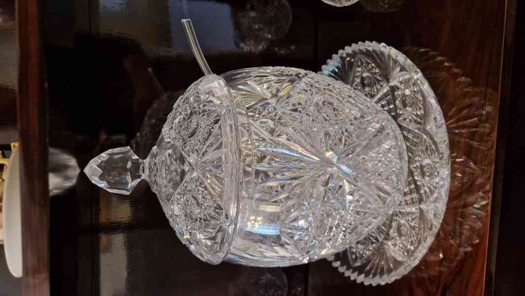 Broušený skleněný servis křišťál-souprava "Bowle" - foto 9