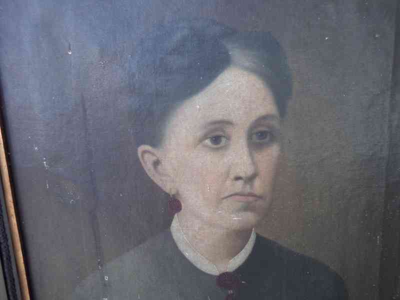 Starožitný signovaný portrét-1890-olej,plátno  - foto 8