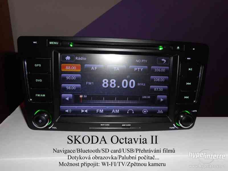 2DIN Autoradio/GPS/WIFI/BT/USB/SD/DVD/TV/Škoda Autoradio - foto 1