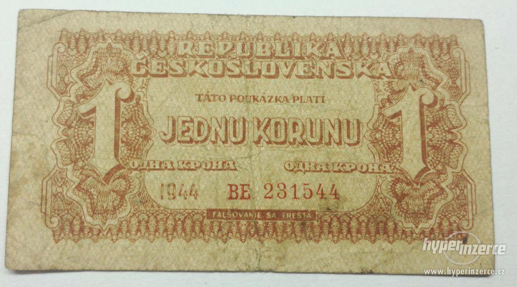1944, 1 koruna, BE, Československo - foto 1