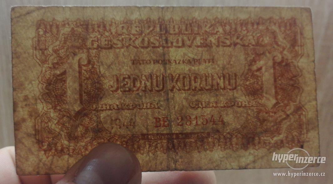 1944, 1 koruna, BE, Československo - foto 3