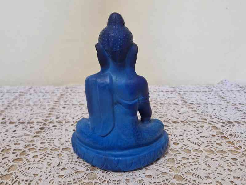Vzácný Art Deco modrý Budha Curt Schlevogt Jablonec - foto 4