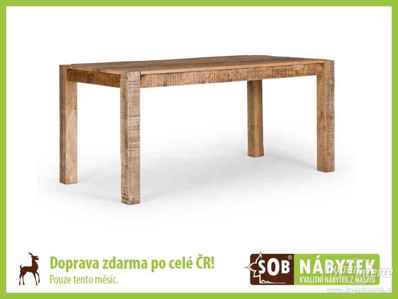 Masivní jídelní stůl 160x90, dřevěný jídelní stůl - foto 1