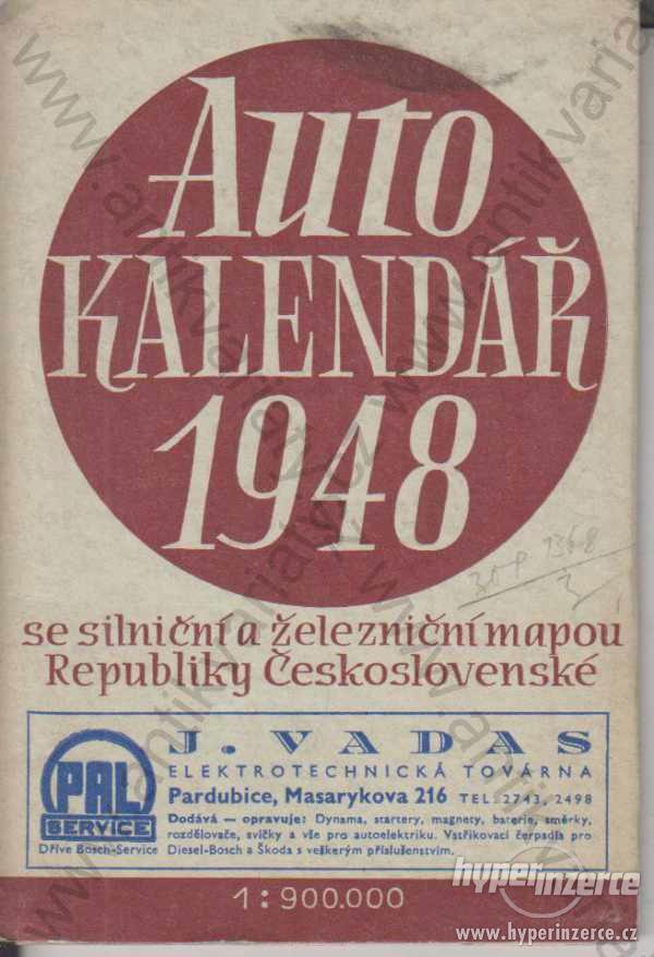 Auto kalendář 1948 silniční a železniční mapa 1948 - foto 1