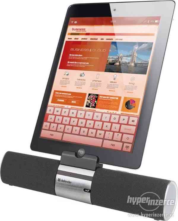 Reproduktory 2.0 Bluetooth stojánek mobil, tablet kov nové - foto 3