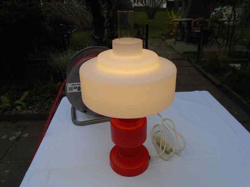 Retro lampa lampička Opálové sklo skleněná funkční top stav - foto 13