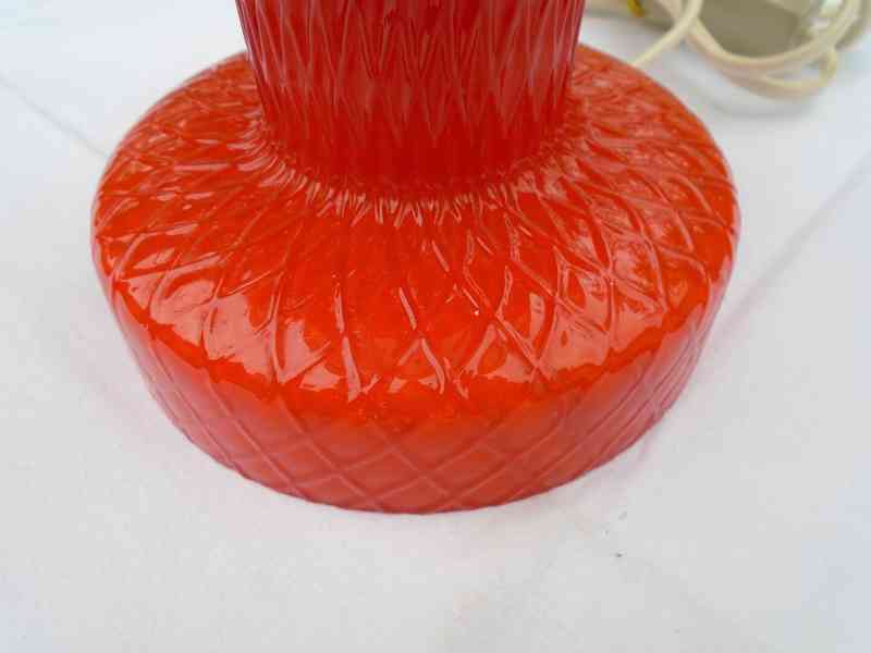 Retro lampa lampička Opálové sklo skleněná funkční top stav - foto 6