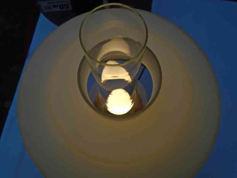 Retro lampa lampička Opálové sklo skleněná funkční top stav - foto 14