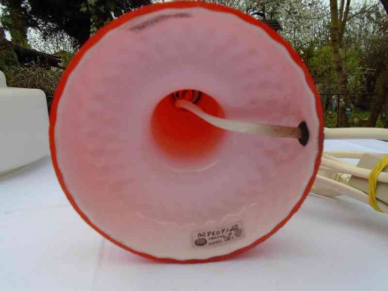 Retro lampa lampička Opálové sklo skleněná funkční top stav - foto 11