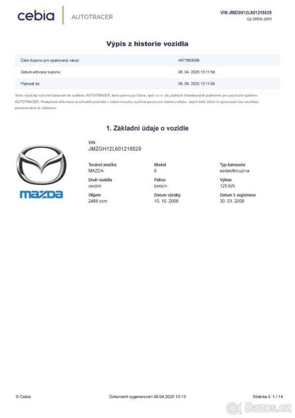 Mazda 6 2,5 i GH SDN GAA9EB2 125kW - foto 20