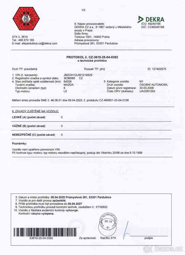 Mazda 6 2,5 i GH SDN GAA9EB2 125kW - foto 3
