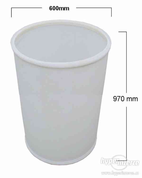 Plastový sud bílý,barel 220L na pitnou vodu, bez víka - foto 1