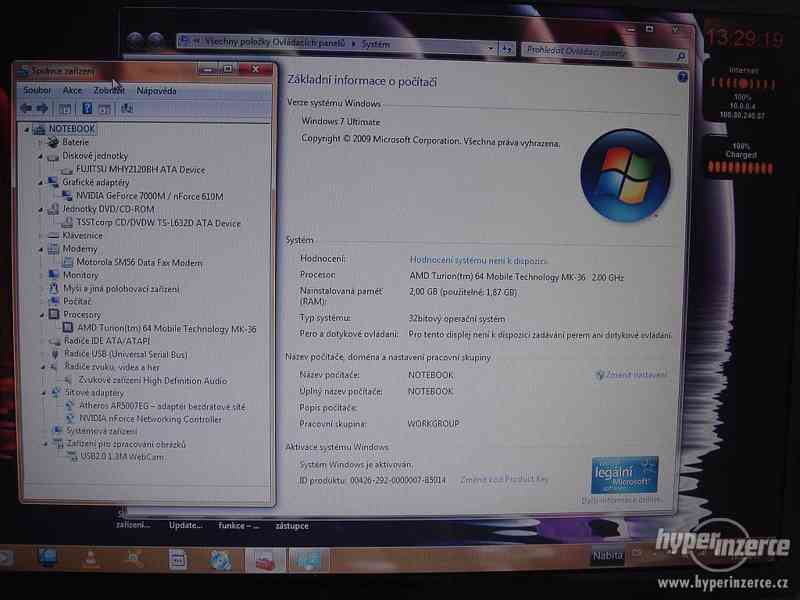 ASUS F5N, Turion 64 2,0Ghz, 2GB RAM, 120GB disk, dám záruku - foto 9