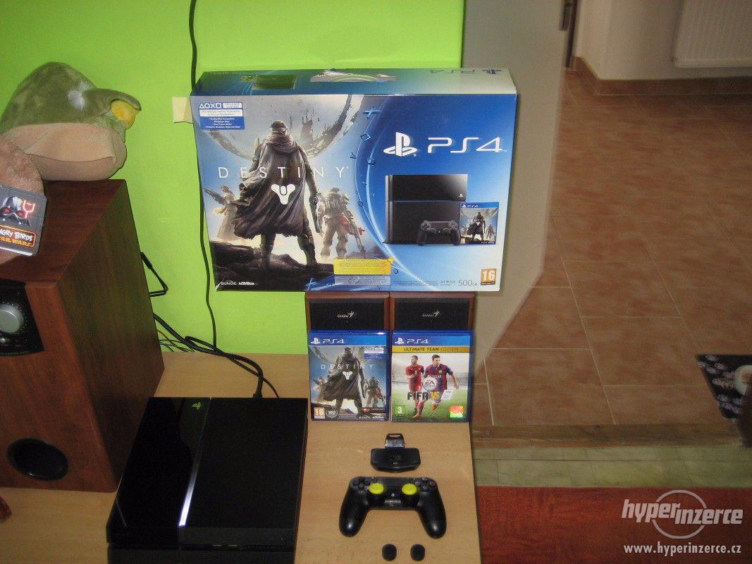 playstation 4 +3 hry+nabijecka na ovladac.+zaruka,top stav