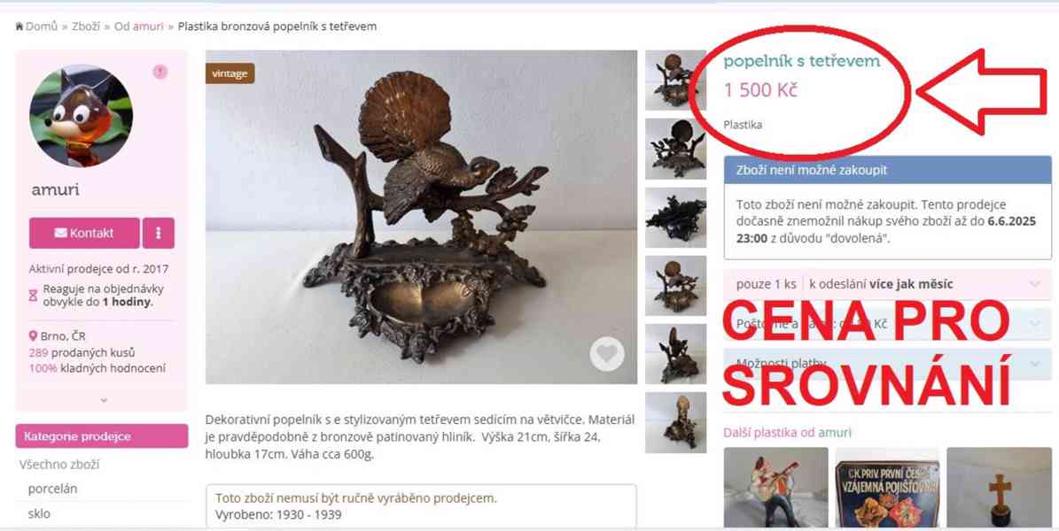 Myslivecký popelník originál Československo ČSSR retro SLEVA - foto 7