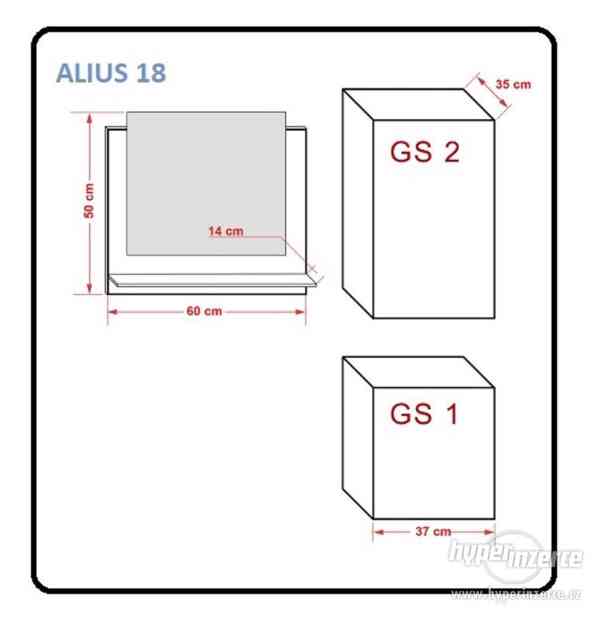 Koupelnová sestava skříňky zrcadlo ALIUS 18 černý bílý lesk - foto 3