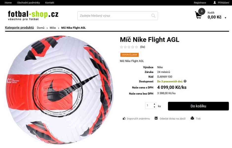 Fotbalový profi míč Nike FLIGHT AGL (velikost 5) -ÚPLNĚ NOVÝ - foto 7