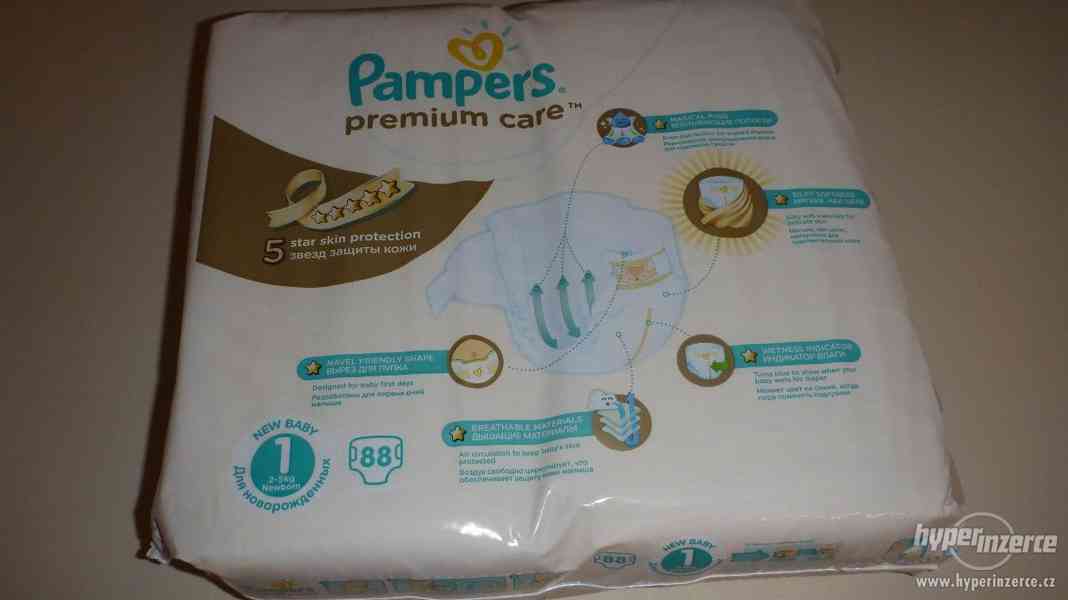 Pleny PAMPERS Premium Care vel. č.1 - měsíční balení, NOVÉ - foto 3